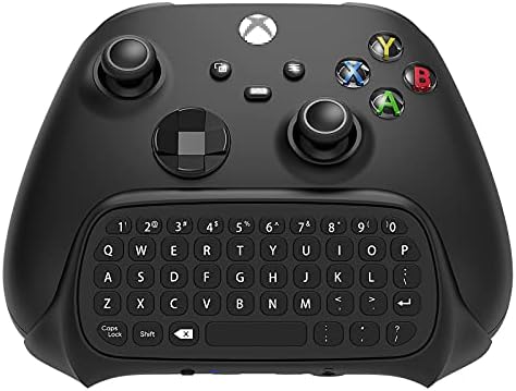 FYOUNG Keyboard for Xbox Series X/S Controller, for Xbox One/S/Controller Gamepad, 2.4Ghz Mini QWERTY Controller Keyboard Gaming Chatpad with Audio/Headset Jack for Xbox Series X/S Controller-Black