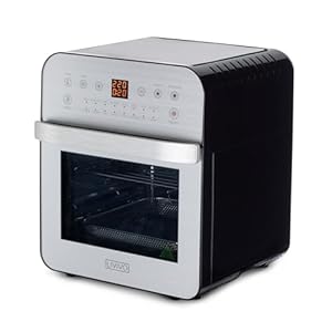 LIVIVO 1600W 12L Digital Air Fryer Rotisserie Oven, Multi-Function Counter-Top Convenient and Healthy Oil-Free Bake, Roast, Reheat and Toasting with Drip Tray, Wide Basket, Spit Forks and Rotisserie