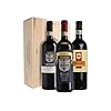 Cassetta da 3 bottiglie: Brunello di Montalcino, Chianti, Morellino di Scansano Etichetta Rossa Fattoria dei Barbi 3 bottiglie da 0,75 ℓ, Cassetta di legno