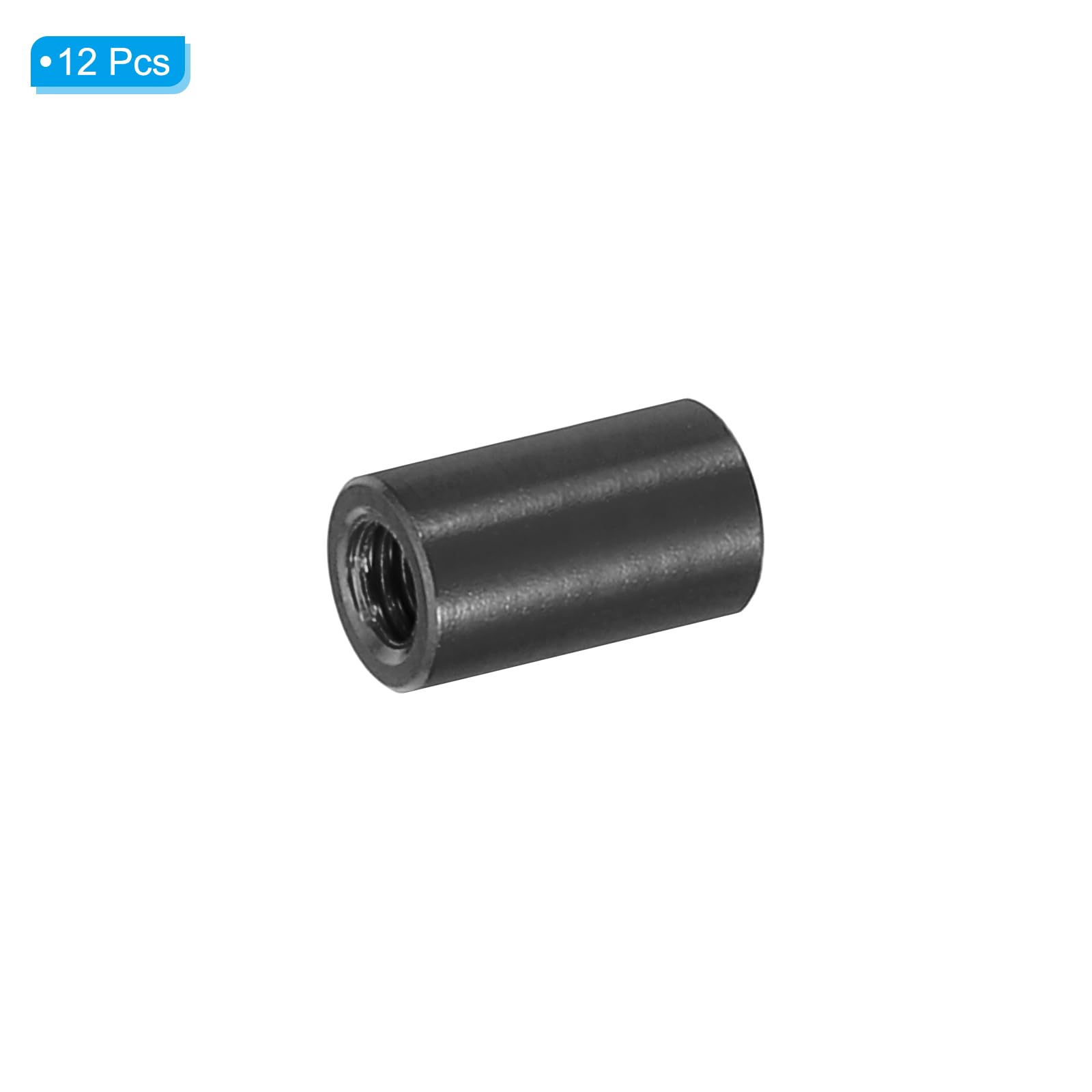 PATIKIL 12pcs M3 Metal Threaded Standoff Spacer Nuts, Round Aluminum Spacers Female Coupling Screws, 1/8" ID x 3/16" OD - Image 3