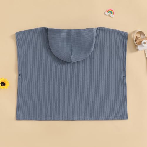 Hooded Kid Beach Towels for Boy Girl Waffle Towel Poncho Swimsuit Coverups for Kid Pool Swim Bath Towel Wrap (A1-Blue, 7-8 Years)3