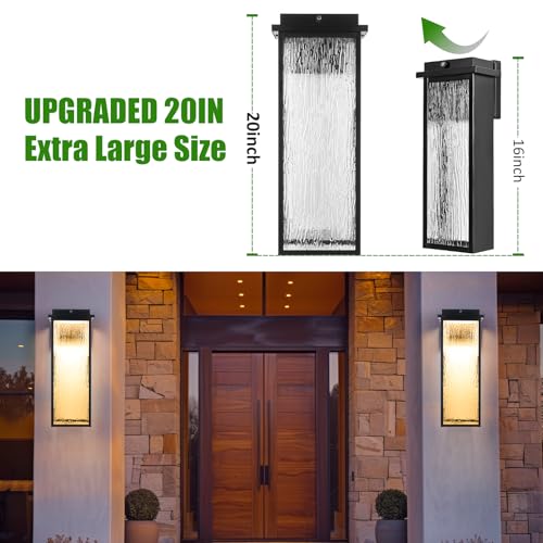 Image of VenzBlomia 20 inch Extra Large Dusk to Dawn LED Outdoor Wall Lights 2 Pack