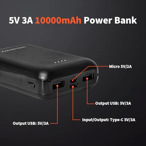 Portable 5V 3A Battery Pack for Heated Clothing and Gear - 10000mAh Power Bank for Outdoors