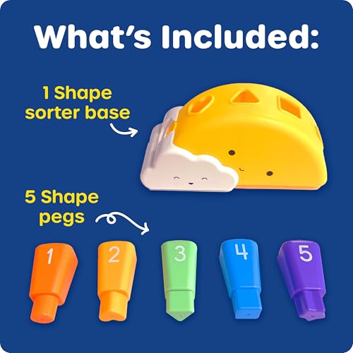 Image of Learning Resources Sunshine Shape Sorter, Fine Motor Skills, Numbers Matching Skills Activities, Montessori Toddler Toys, Sensory Bin for Kids, Preschool Activities, Girls and Boys Gifts