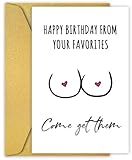 PIUST Funny Birthday Card for Husband, Sexy Birthday Gift for Boyfriend, Rude Bday card for fiance, Happy birthday from your favorites Come Get Them card (34)