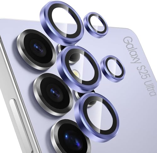 Image of CLITZ Camera Lens Protector for Samsung Galaxy S25 Ultra 5G,9H Tempered Glass Metal Individual Ring Cover, HD Clear, 1 Set (Titanium Blue)