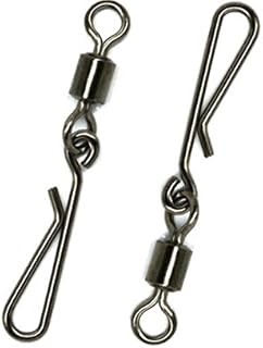 Luengo 50pcs/lot Rolling Swivel with Hanging snap Fishing Tackle fishhooks Connector (50pcs 8#)
