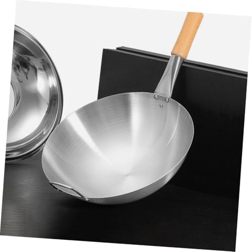 Wok de acero inoxidable con mango de madera VALICLUD miniatura 7