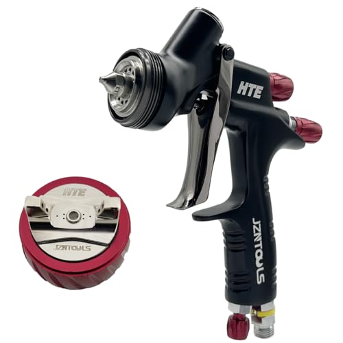 LVLP HTE Paint Spray Gun 1.3 mm Stainless Steel Nozzle Air Spray Gun with 1.5 mm Tip Automotive Paint Sprayer Varnish Paint Sprayer Air Tools (Black)