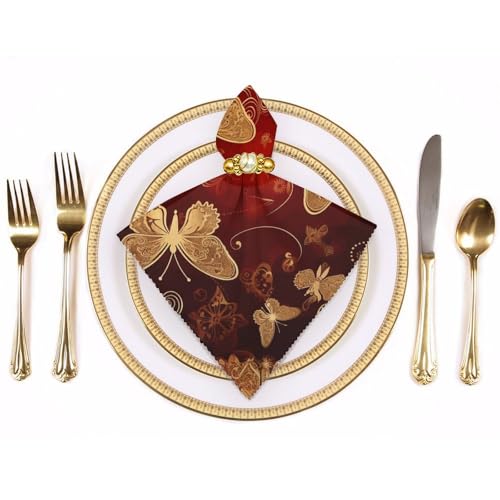 Servilletas de Tela Valentine Hearts Golden Butterfly x6 miniatura 3