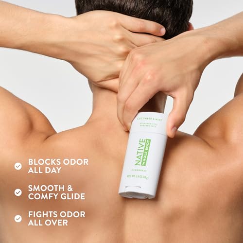 Image of Native Whole Body Deodorant, Cucumber & Mint Scent, 72 Hour Odor Protection for Pits, Privates & More, Aluminum Free Deodorant for Men & Women with Coconut Oil & Shea Butter, 2.3oz