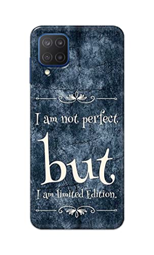 Image of Printed Hard Back Cover Case for Samsung Galaxy M12 Back Cover (I Am Not Perfect I Am Limited Edition) -1803