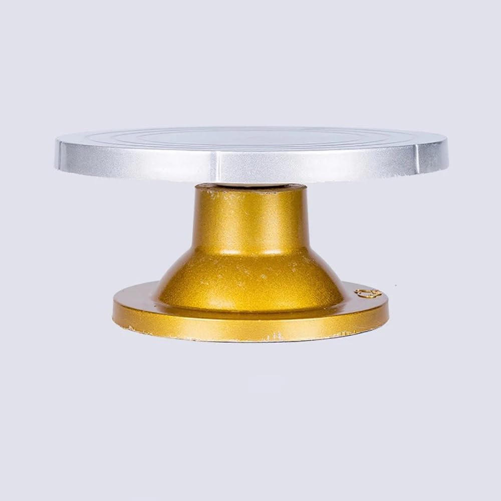 Toplionace Plateau Tournant Robuste de 30cm pour Gâteaux, Support Rotatif en Acier et Plastique pour Décoration de Glaçage et Pâtisserie avec Base Antidérapante