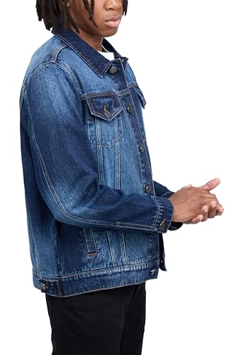 X RAY Mens Denim Jacket, Washed Ripped Distressed Flex Stretch Casual Trucker Biker Jeans Jacket for Men3
