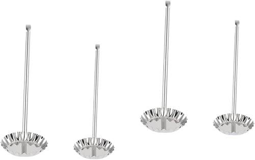 HOMSFOU 4 Pcs Oil Pier Mold Cooking Tool Shredded Mold Cookie Molds Aluminum Cake Spoon Fried Snack Mold Skillet Cookie Metal Frying Spoon Frying