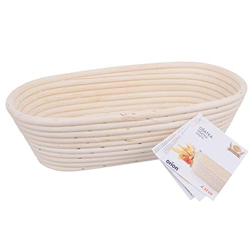 ORION rattan bread bin basket for home oval bread 32 x 15 cm, height 9 cm, Beige, 32x15 cm - Image 2