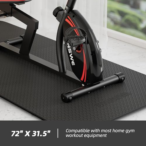 Image of VANSWE Exercise Equipment Mat and Floor Protector for Treadmills, Exercise Bikes Home Gym Equipment 72 inch(L) x 31.5 inch(W) x 6mm Thick