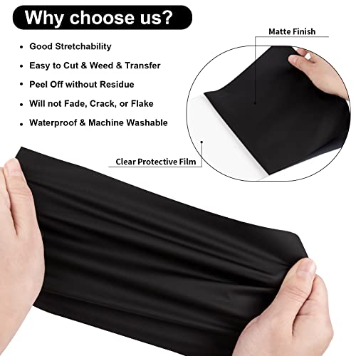 VINYL FROG Heat Transfer Vinyl Roll HTV Vinyl - 12" x5ft Black Iron on Vinyl for T-Shirts, Heat Press Vinyl for DIY Craft Designs (Black)