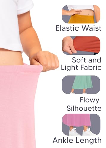 Image of STRETCH IS COMFORT Girls Skirts Flowy A Line Knee Length and Ankle Length | Elastic Waist, Kids School Skirt, Girls Maxi Skirt, Black Skirt For Girls, Faldas Para Ninas, Girls Long Skirt, Long skirts