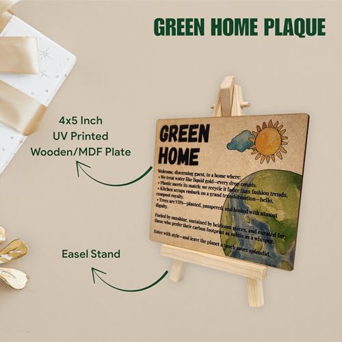 Wooden Green Home Plaque with Easel by tinydabba - 5