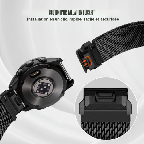 Bracelet titane Garmin Instinct 2 résistant aux irritations et fermoir sécurisé - 7