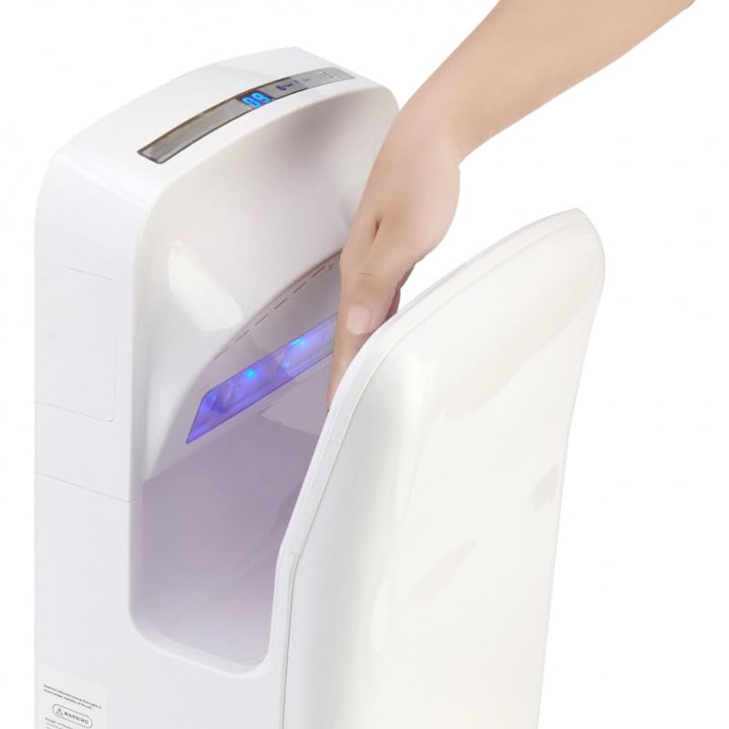 Générique Asciugamani automatico ad aria pulsata 2000 W – asciugatura ultra rapida 3 – 6 secco – senza contatto, ABS antibatterico, fissaggio a parete – ideale per WC pubblico e pro