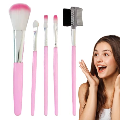 Pinceles de Maquillaje | Kit de Maquillaje 5 Piezas Fácil de Usar, Cepillos Para Tono - Para Sombra de Ojos Corrector Blusa Polvo Rimel Niñas Mujer