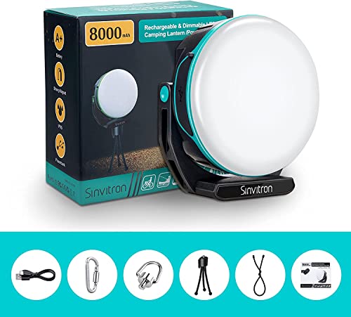 Led Camping Lights Lanterns Rechargeable, Up To 300H Play, 8000Mah Power Bank, 5 Light Modes, Ip65 Waterproof, Magnetic Base, Flashlight Lantern For Power Outage, Hurricane, Emergency, Home #TOP7