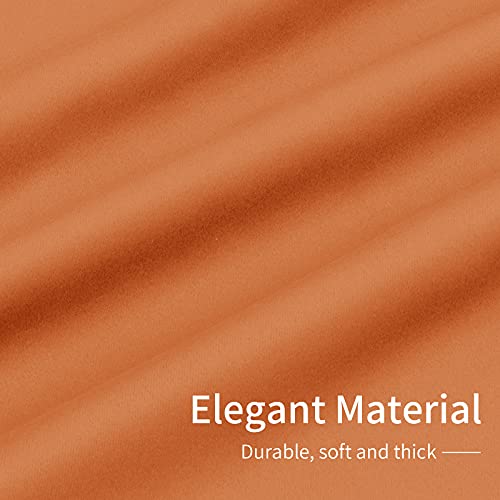 Image of Easy-Going Blackout Curtains for Bedroom, Solid Thermal Insulated Grommet and Noise Reduction Window Drapes, Room Darkening Curtains for Living Room, 2 Panels(42x63 in, Orange)