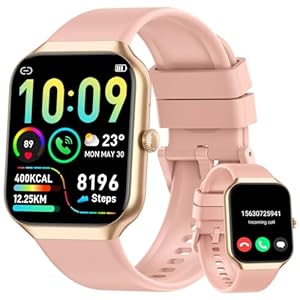 Smart Watch for Women Answer/Make Calls, 1.96″ HD Fitness Watch with Heart Rate Monitor Sleep Monitor, 113 Sports Activity Trackers with Step Counter, IP68 Waterproof, Smartwatch for Android/iOS, Rose