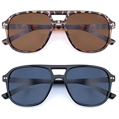 2 Pack: Black Frame + Grey Lenses / Leopard Frame + Brown Lenses