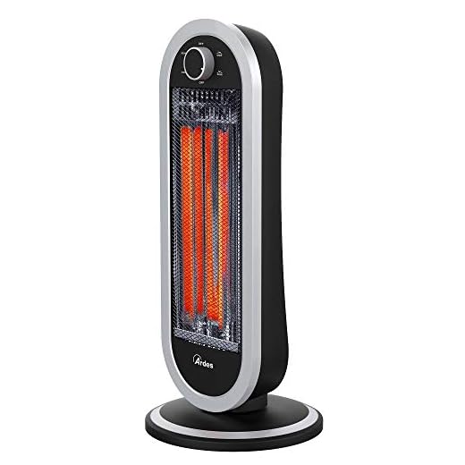 Ardes Estufa de Carbono Oscilante TIZZO 900W, Bajo Consumo, 2 Potencias, Calefacción para Baño, Casa y Oficina