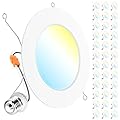Sunco 36 Pack 5CCT LED Recessed Lighting 6 Inch, 1200 LM High Brightness, Ultra Thin Flat Can Lights, 2700K/3000K/4000K/5000K/6000K Selectable, Dimmable, 15W, Retrofit Installation - UL Listed