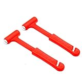  2pcs Herramientas Salida de emergencia resistente auto del coche de cristal de ventana martillo de la seguridad de escape y rescate del interruptor del cinturón de seguridad Kit de cortador Rojo