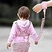 Toddler Leash Harness Backpack 4-in-1, Anti Lost Wrist Link & Safety Strap for Kids Boys Girls, Reflective Adjustable Baby Walking Belt for Park Zoo Travel, Child Cute Reins (Pink)
