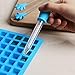 BBTO 2 Pieces 126-Cavity Square Silicone Mold Mini Candy Molds Ice Cube Tray with Silicone Dropper Clip for Making Homemade Chocolate Candy(Blue)