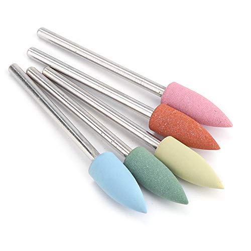 Ejoyous 5 Stück Nagelfräser Bit Set Silikon Maniküre Bohrer Bits Professioneller Electric Maniküre Nagelfeile Bits für Acrylnägel, Maniküre, Bohrer und Nagelfeile (152)