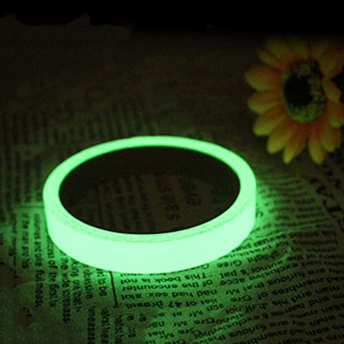 JANKE Glow in The Dark Tape, Luminous Tape Sticker,Self-Adhesive Fishing Rod Sticker,Warning Tape DIY Tape Self Luminous Strip(10mmx1m)