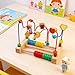 Simhoa Wooden Bead Maze Toy Wooden Educational Circle Beads Roller Toys Colorful