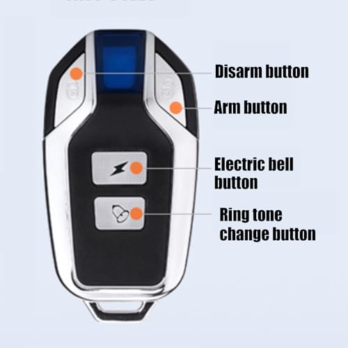Alarma moto 110dB antirrobo inalámbrico con mando a distancia para seguridad de vehículos 7