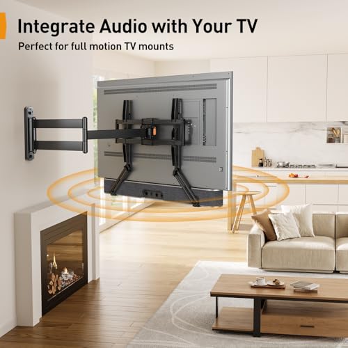 Image of Perlegear Soundbar Mount with Adjustable Height, Sound bar Mount up to 15 lbs, Soundbar Mount Under or Above TV, Soundbar tv Mount Bracket with Detachable Long Extension Plates PGSM04B