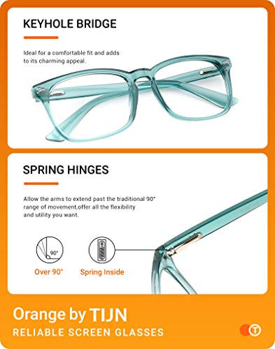 image for TIJN Blue Light Blocking Glasses for Women Men Clear Frame Square Nerd