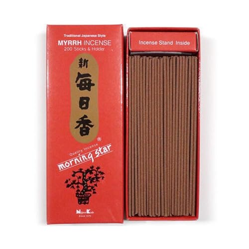 Morning Star Japanese Incense Sticks 200 Sticks & Holder (Myrrh)