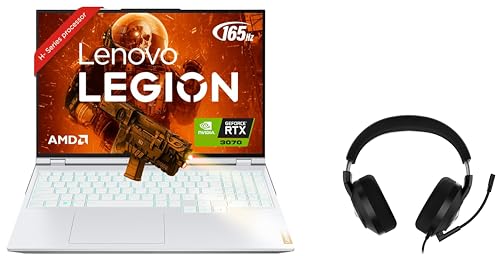 Image of Lenovo Legion 5 Pro Intel Core i7 11th Gen 16 inch(40.64cm) 500nits WQXGA Gaming Laptop (32GB /1TB SSD /8GB RTX 3070 /165Hz /Win11 /Office /Blue Backlit /3Yr Warranty /Stingray),82JD005LIN + H200 Gaming Headset