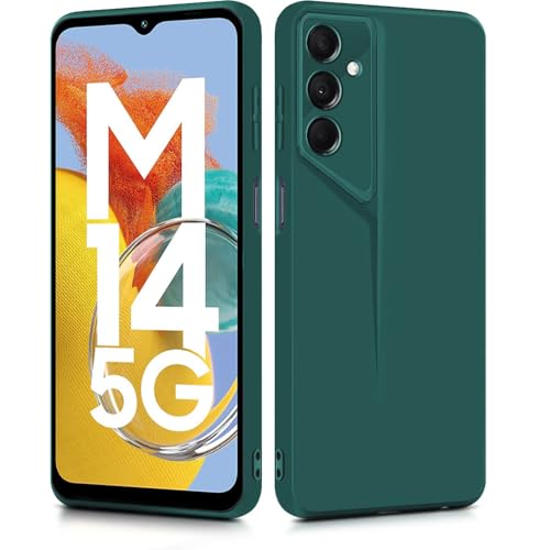 Image of WOW IMAGINE Slim Back Cover for Samsung Galaxy M14 5G | Blade Series Ultra Thin Case with Lightweight Design | Camera Protection | Soft Matte Silicone Flexible Mobile Case - Green