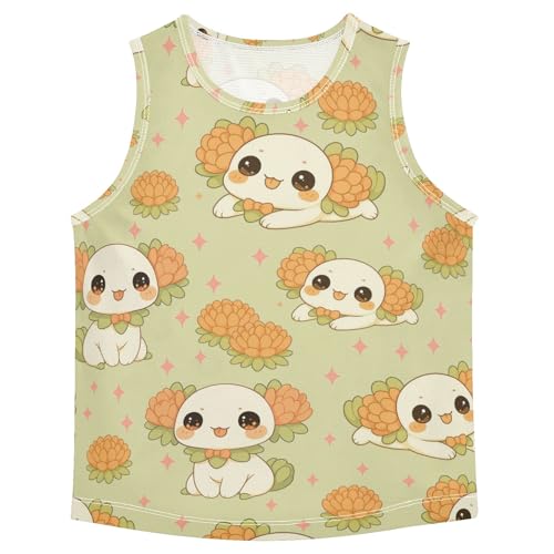 Boys' Tank Top Shirt Salamander Succulent Pattern Sleeveless T-Shirts