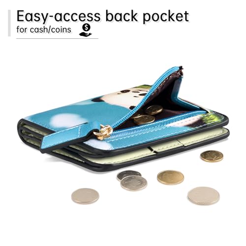 image for Toughergun Wallet Women Rfid Blocking Small Compact Bifold Luxury Leat