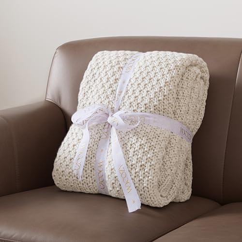 WDCOZY Chunky Cable Knit Throw Blanket Super Soft Warm Knitted Throw Blanket for Couch, Sofa, Chair, Bed Lightweight Breathable Cozy Comfortable Home Decorative Ivory Cream White 50x60 Inches - Image 7
