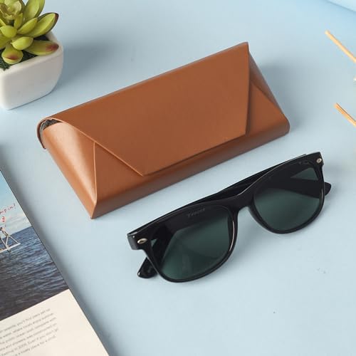 Image of VIVID Vision Unisex Adult Eyewear Specs Case Cover | Screw Driver | Free Cloth | Protect Eye Glasses | Chashma Dibbi | Spectacle Box | Magnetic | Faux Leather | IC-528 | Brown | 3 IN 1