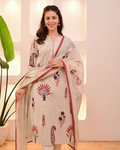 Image of Nermosa KLOSIA Women's Printed Straight Kurta and Pant with Dupatta Set